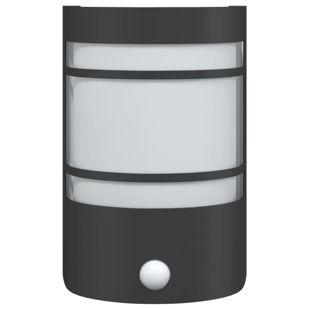 vidaXL Lampă exterioară de perete cu senzor, negru, oțel inoxidabil vidaXL Lampă exterioară de perete cu senzor, negru, oțel inoxidabil