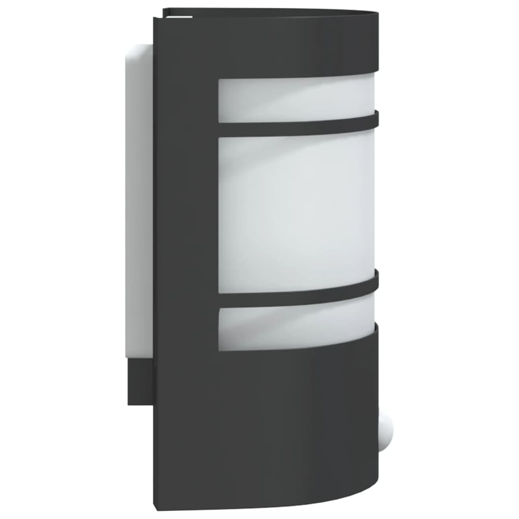 vidaXL Lampă exterioară de perete cu senzor, negru, oțel inoxidabil vidaXL Lampă exterioară de perete cu senzor, negru, oțel inoxidabil