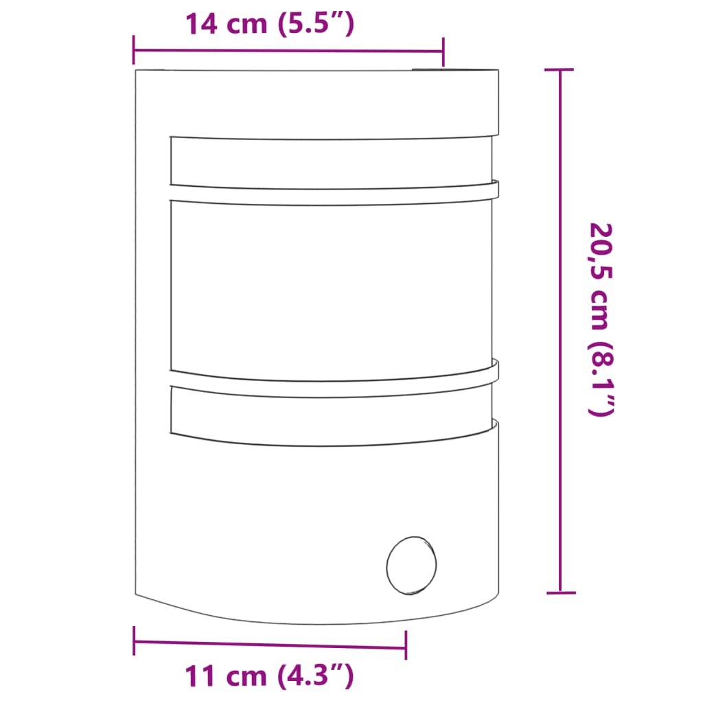 vidaXL Lampă exterioară de perete cu senzor, negru, oțel inoxidabil vidaXL Lampă exterioară de perete cu senzor, negru, oțel inoxidabil