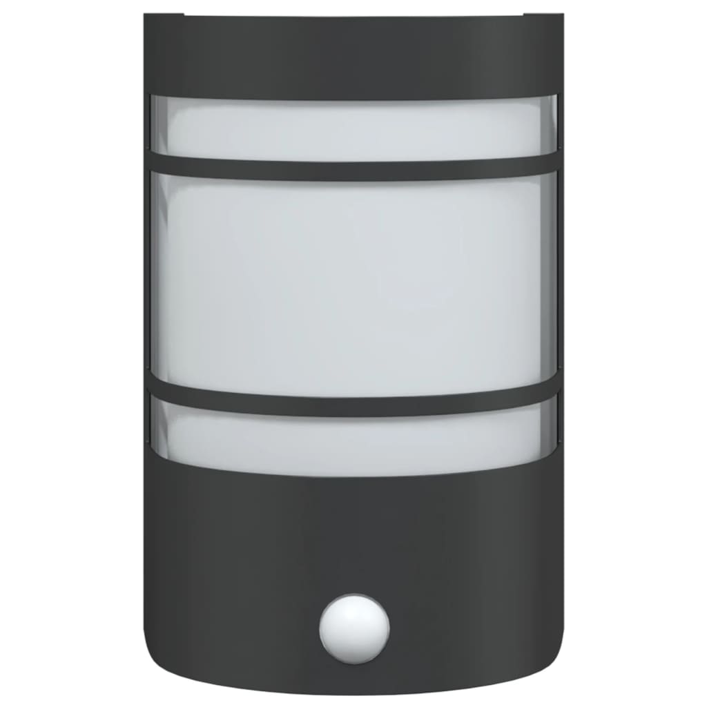vidaXL Lămpi exterioare de perete cu senzori, 2 buc., negru, oțel inox vidaXL Lămpi exterioare de perete cu senzori, 2 buc., negru, oțel inox