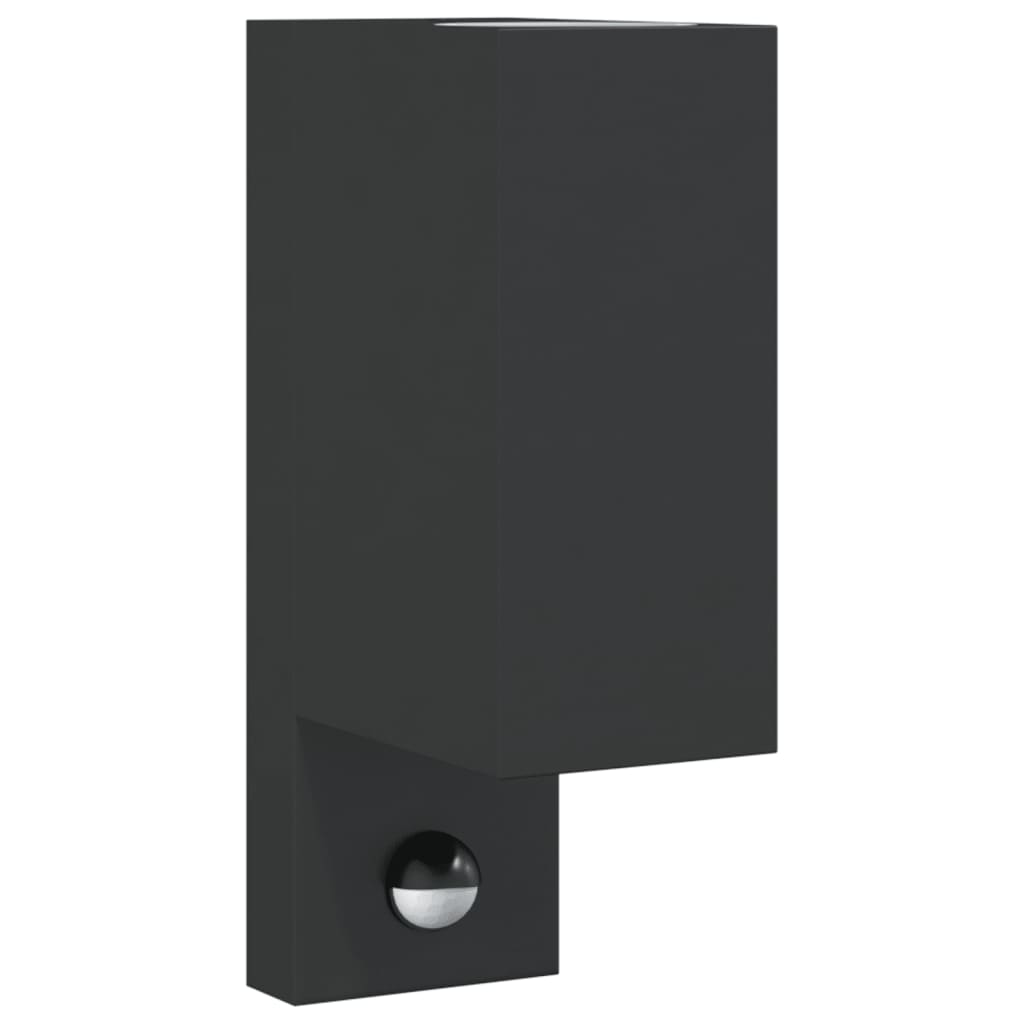 vidaXL Lampă exterioară de perete cu LED/senzor, negru aluminiu turnat vidaXL Lampă exterioară de perete cu LED/senzor, negru aluminiu turnat