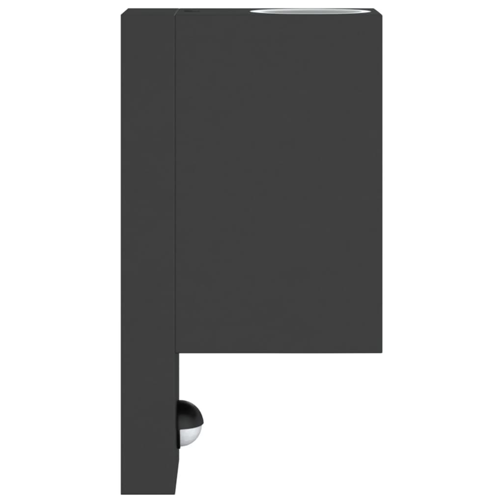 vidaXL Lampă exterioară de perete cu LED/senzor, negru aluminiu turnat vidaXL Lampă exterioară de perete cu LED/senzor, negru aluminiu turnat