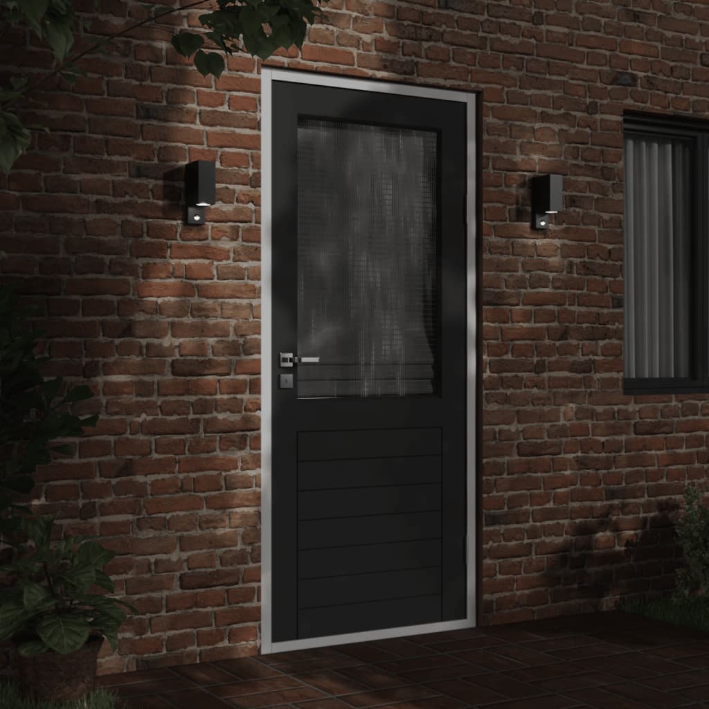 vidaXL Lămpi exterioare de perete senzori 2 buc. negru aluminiu turnat vidaXL Lămpi exterioare de perete senzori 2 buc. negru aluminiu turnat