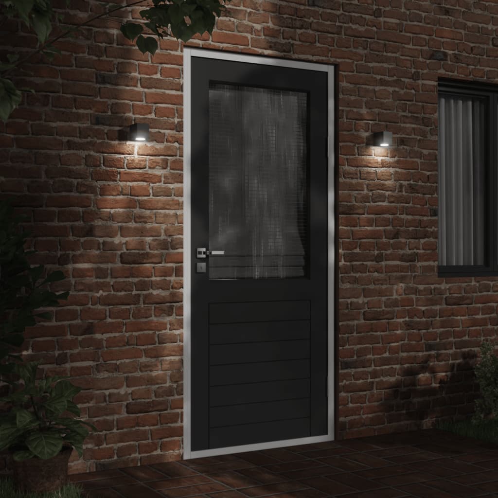 vidaXL Lămpi exterioare de perete cu LED 2 buc. negru, aluminiu turnat vidaXL Lămpi exterioare de perete cu LED 2 buc. negru, aluminiu turnat