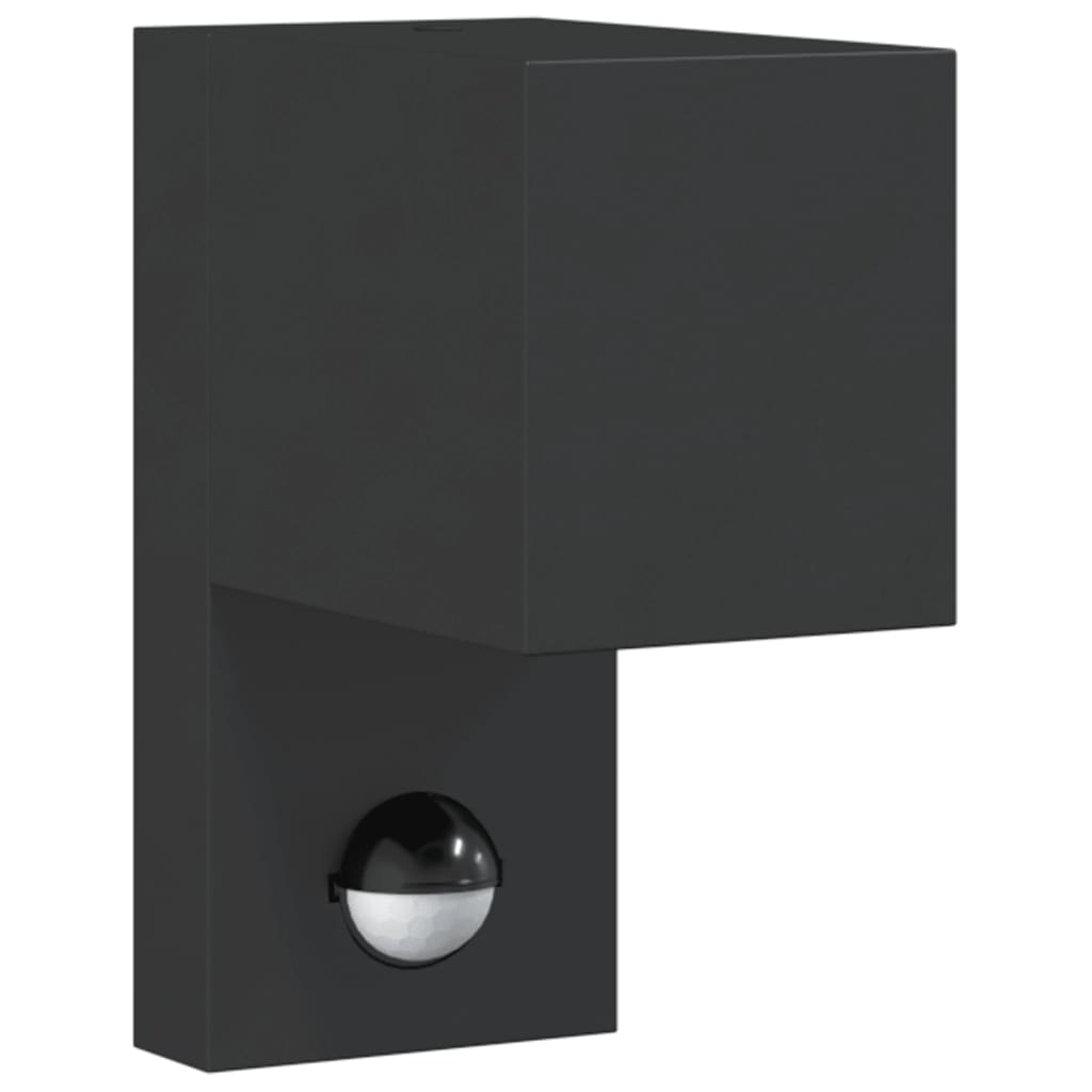 vidaXL Lampă exterioară de perete cu LED/senzor, negru aluminiu turnat vidaXL Lampă exterioară de perete cu LED/senzor, negru aluminiu turnat
