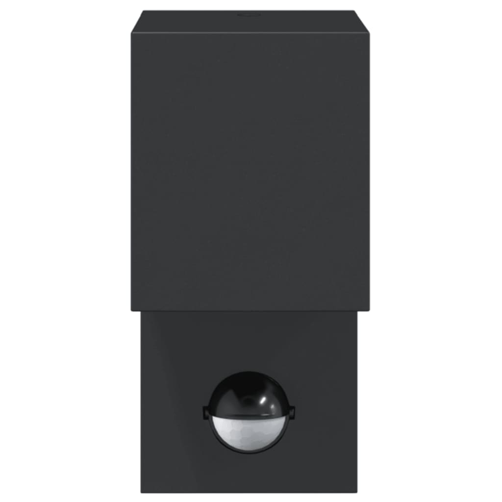 vidaXL Lampă exterioară de perete cu LED/senzor, negru aluminiu turnat vidaXL Lampă exterioară de perete cu LED/senzor, negru aluminiu turnat