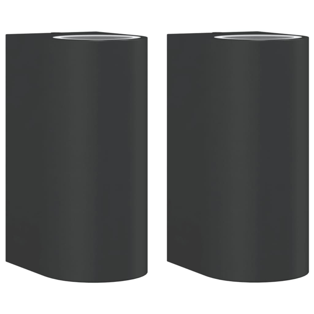 vidaXL Lămpi exterioare de perete cu LED 2 buc. negru, aluminiu turnat