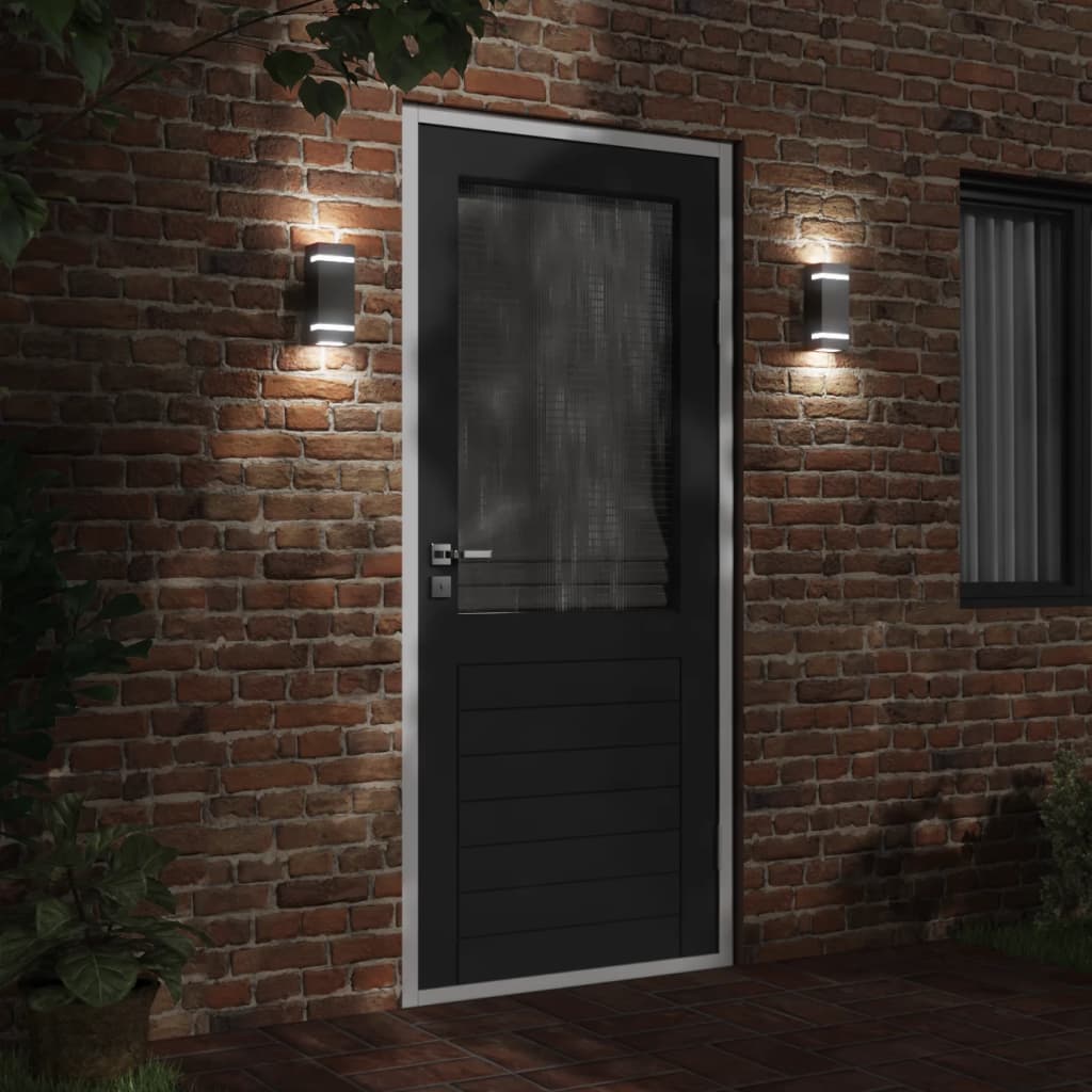 vidaXL Lampă exterioară de perete, negru, oțel inoxidabil vidaXL Lampă exterioară de perete, negru, oțel inoxidabil