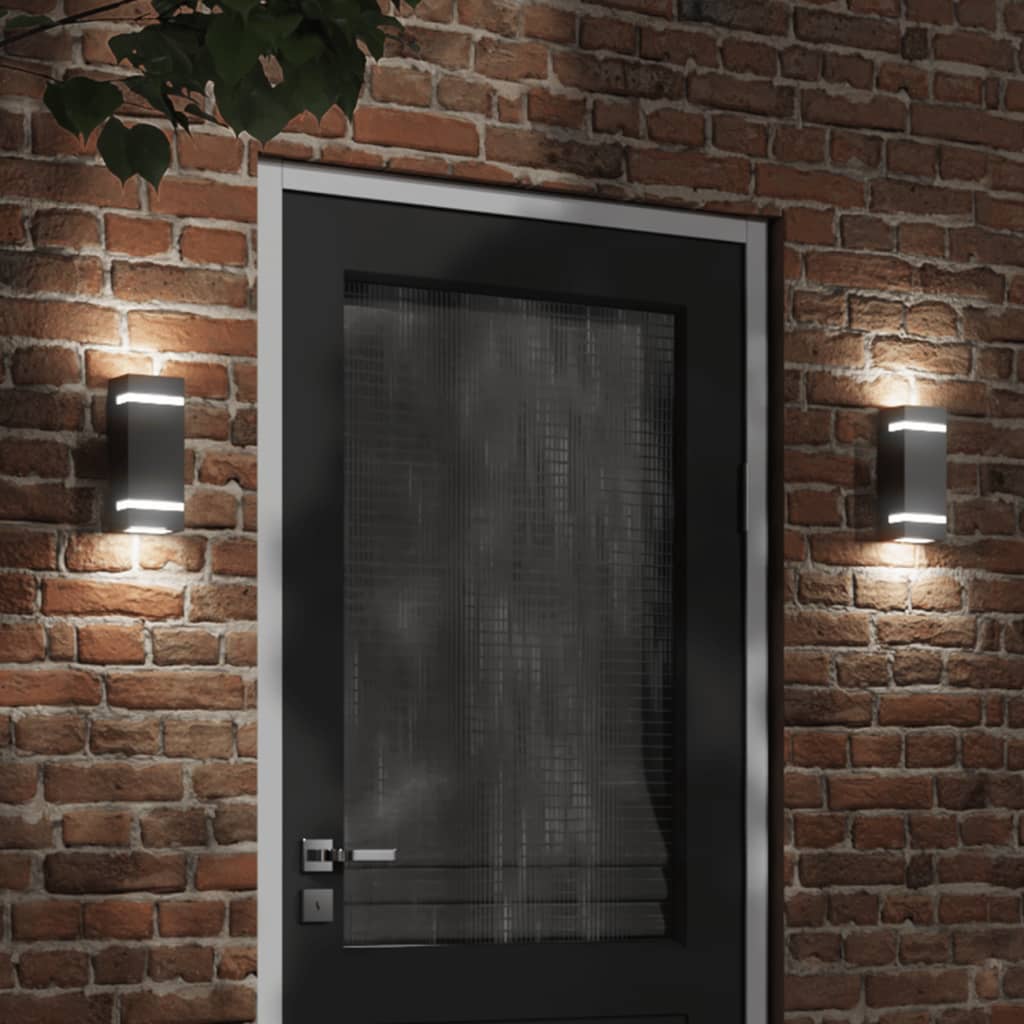 vidaXL Lampă exterioară de perete, negru, oțel inoxidabil vidaXL Lampă exterioară de perete, negru, oțel inoxidabil