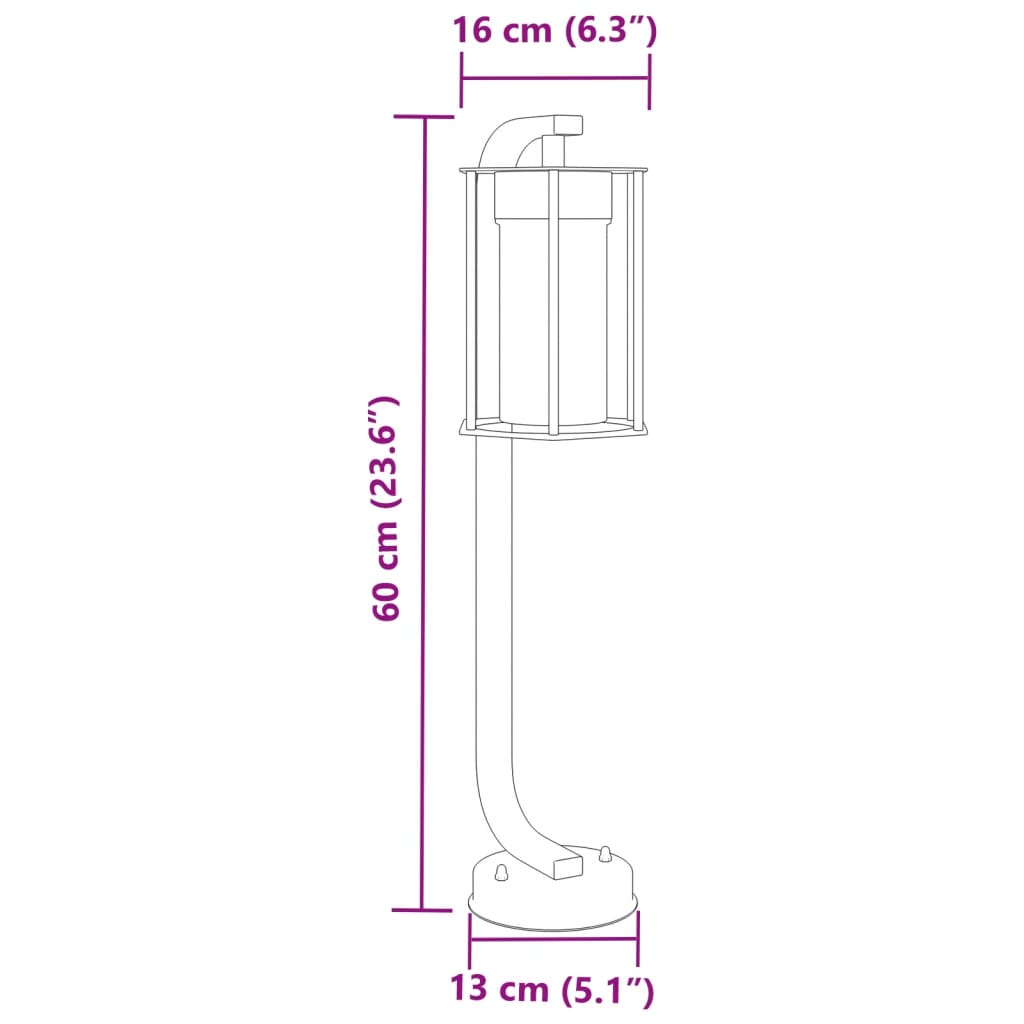 vidaXL Lampă exterioară de podea, negru, 60 cm, oțel inoxidabil vidaXL Lampă exterioară de podea, negru, 60 cm, oțel inoxidabil