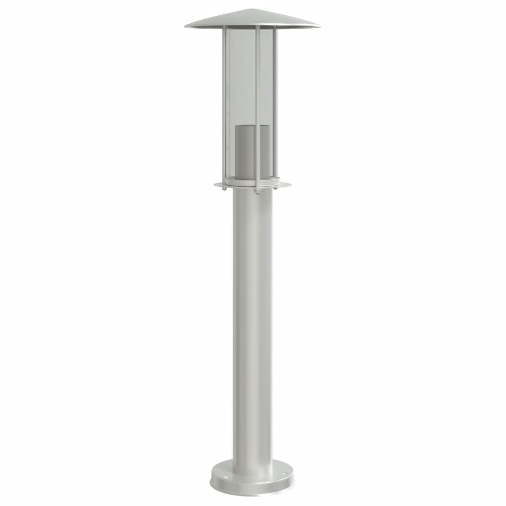 vidaXL Lămpi exterioare de podea 3 buc. argintiu 60 cm oțel inoxidabil