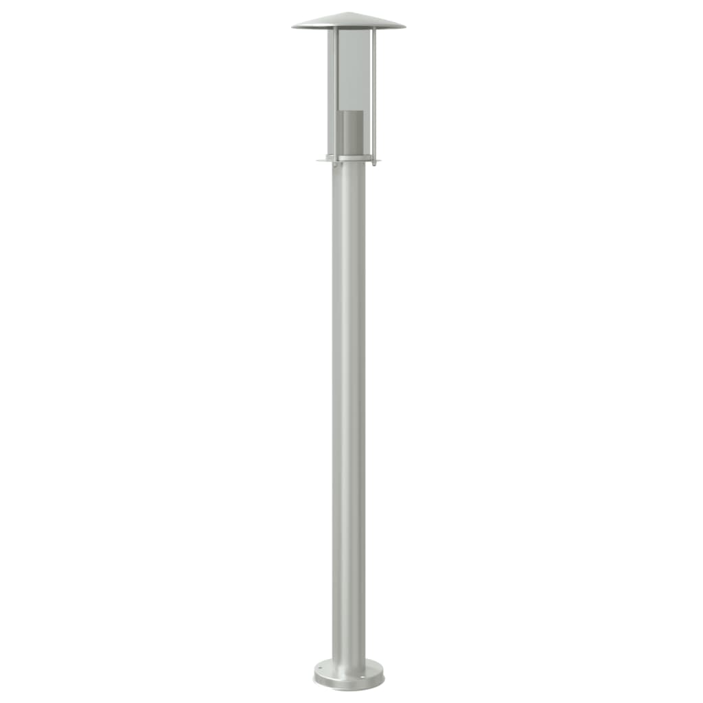 vidaXL Lampă exterioară de podea, argintiu, 100 cm, oțel inoxidabil vidaXL Lampă exterioară de podea, argintiu, 100 cm, oțel inoxidabil