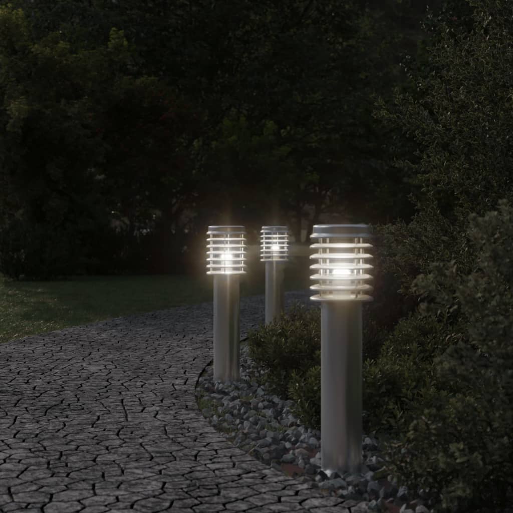 vidaXL Lampă exterioară de podea, argintiu, 60 cm, oțel inoxidabil vidaXL Lampă exterioară de podea, argintiu, 60 cm, oțel inoxidabil