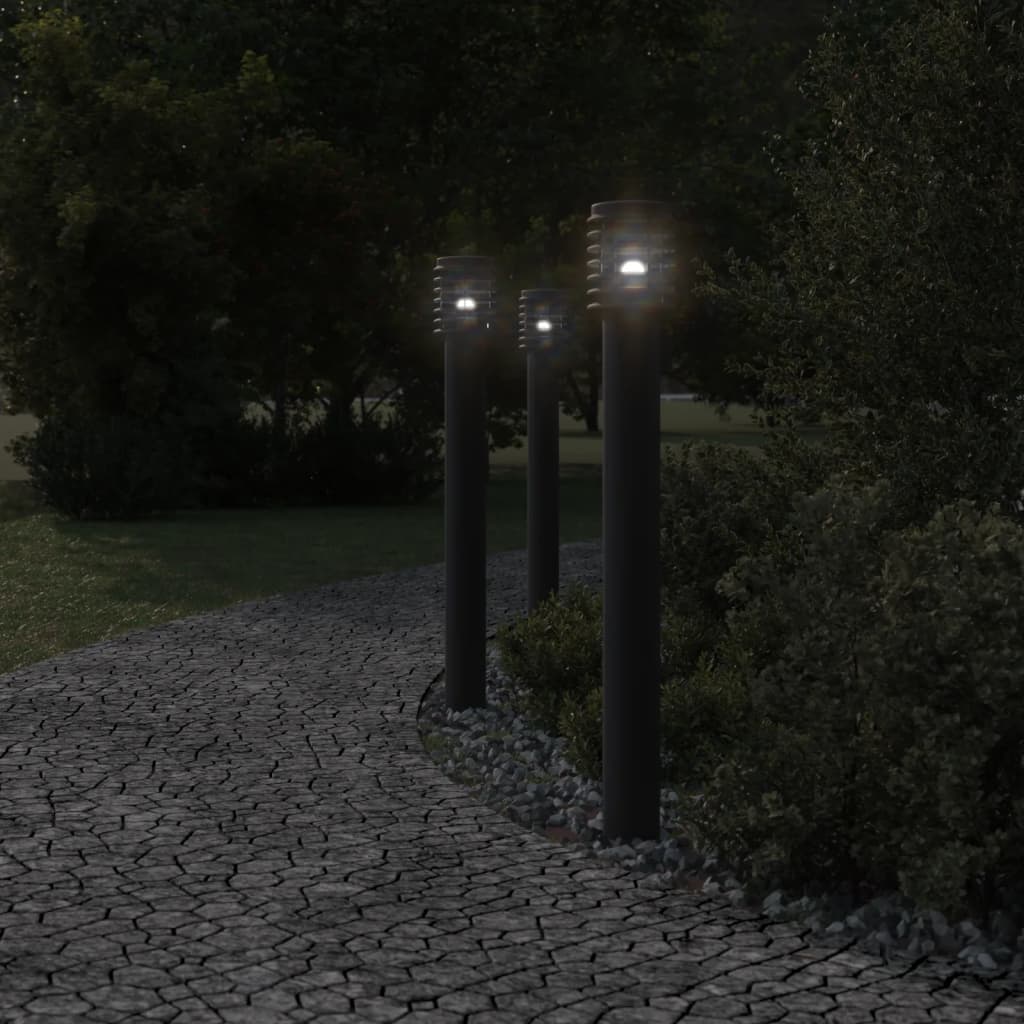 vidaXL Lampă exterioară de podea, negru, 110 cm, oțel inoxidabil vidaXL Lampă exterioară de podea, negru, 110 cm, oțel inoxidabil
