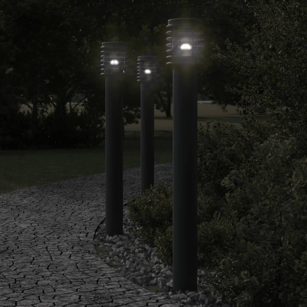 vidaXL Lampă exterioară de podea, negru, 110 cm, oțel inoxidabil vidaXL Lampă exterioară de podea, negru, 110 cm, oțel inoxidabil