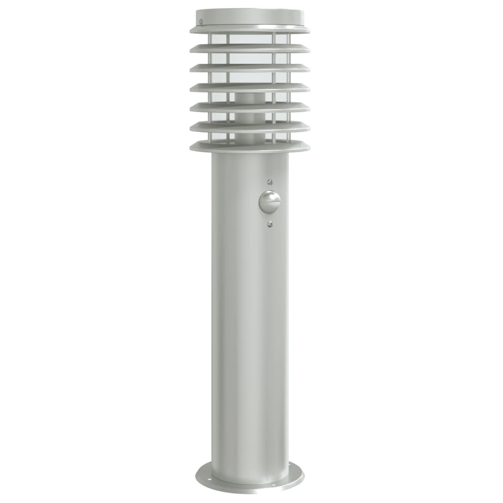 vidaXL Lampă exterioară de podea cu senzor argintiu, 60 cm, oțel inox vidaXL Lampă exterioară de podea cu senzor argintiu, 60 cm, oțel inox