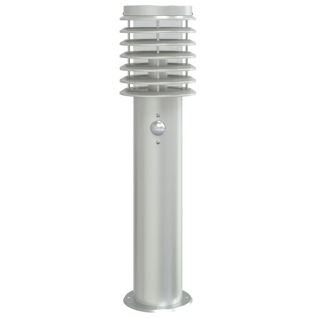 vidaXL Lampă exterioară de podea cu senzor argintiu, 60 cm, oțel inox vidaXL Lampă exterioară de podea cu senzor argintiu, 60 cm, oțel inox