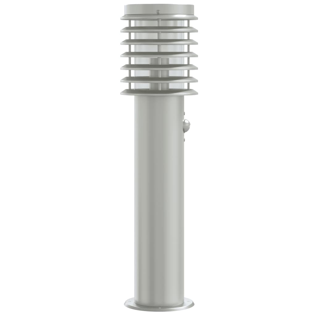 vidaXL Lampă exterioară de podea cu senzor argintiu, 60 cm, oțel inox vidaXL Lampă exterioară de podea cu senzor argintiu, 60 cm, oțel inox
