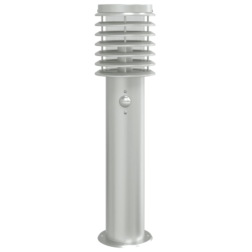 vidaXL Lămpi exterioare de podea senzor 3 buc argintiu 60 cm oțel inox vidaXL Lămpi exterioare de podea senzor 3 buc argintiu 60 cm oțel inox