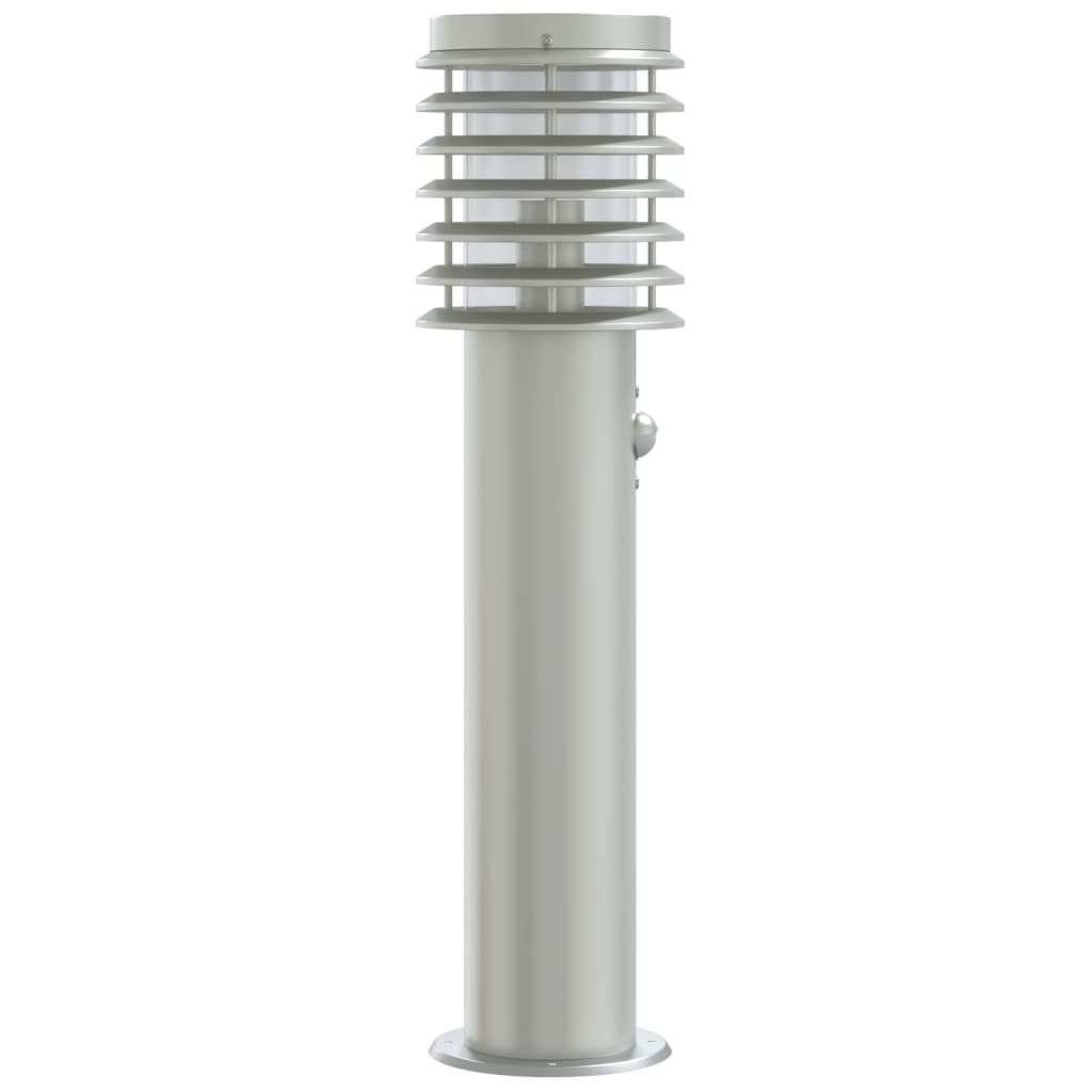 vidaXL Lămpi exterioare de podea senzor 3 buc argintiu 60 cm oțel inox vidaXL Lămpi exterioare de podea senzor 3 buc argintiu 60 cm oțel inox