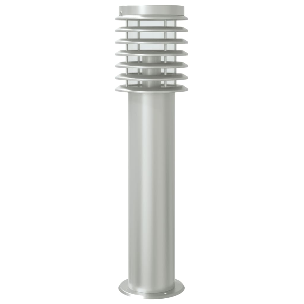 vidaXL Lămpi exterioare de podea senzor 3 buc argintiu 60 cm oțel inox vidaXL Lămpi exterioare de podea senzor 3 buc argintiu 60 cm oțel inox