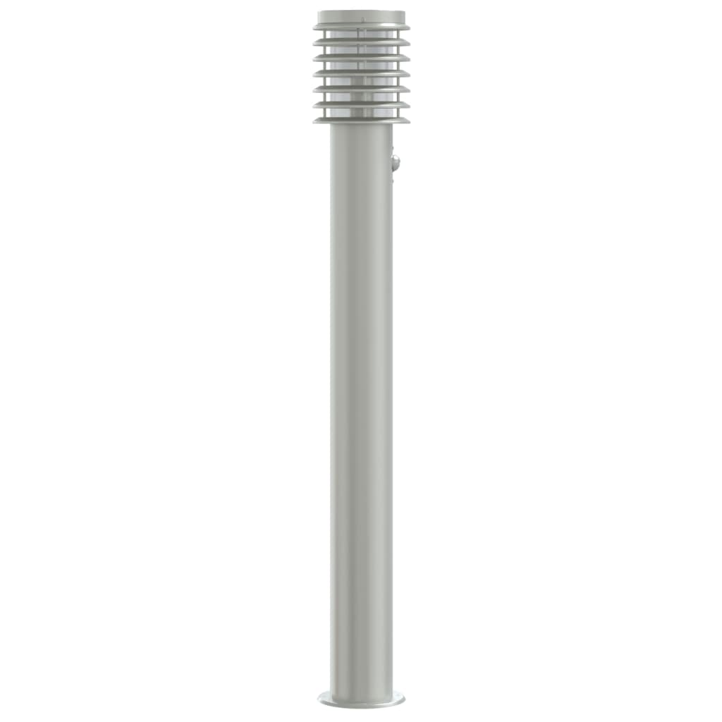 vidaXL Lampă exterioară de podea cu senzor argintiu 110 cm, oțel inox vidaXL Lampă exterioară de podea cu senzor argintiu 110 cm, oțel inox