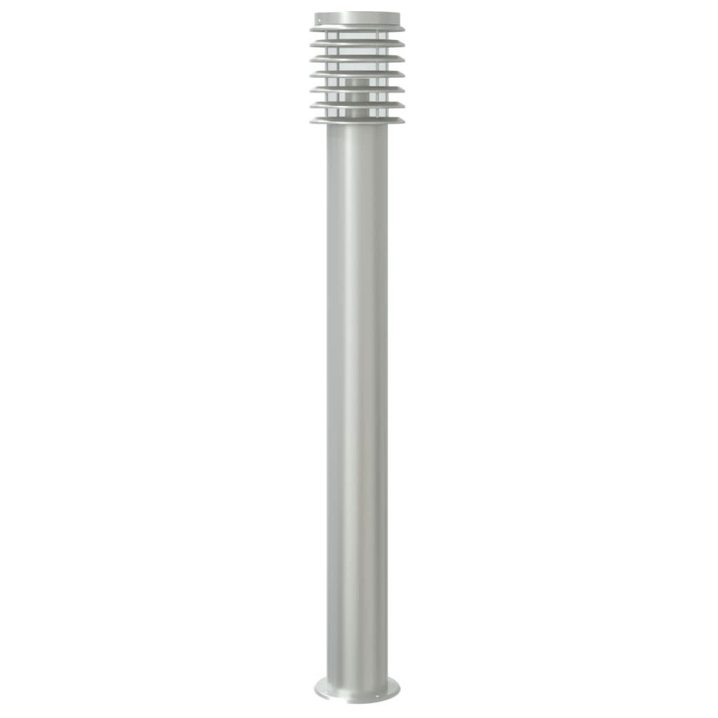 vidaXL Lămpi exterioare de podea senzor 3 buc argintiu 110cm oțel inox vidaXL Lămpi exterioare de podea senzor 3 buc argintiu 110cm oțel inox