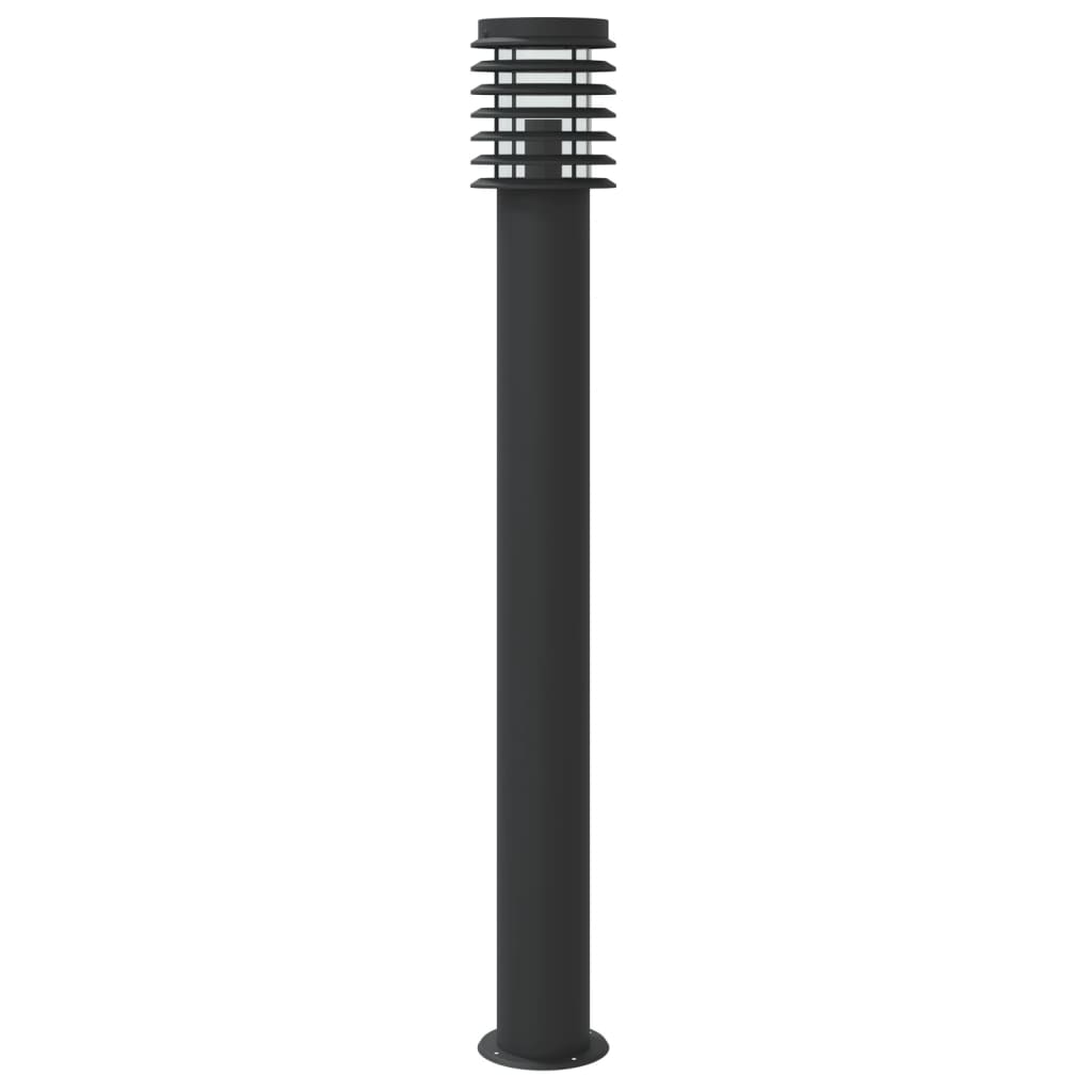 vidaXL Lampă exterioară de podea cu senzor, negru, 110 cm, oțel inox