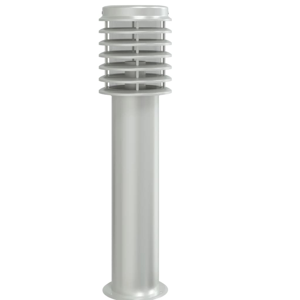 vidaXL Lampă exterioară de podea cu priză, argintiu, 60 cm, oțel inox vidaXL Lampă exterioară de podea cu priză, argintiu, 60 cm, oțel inox