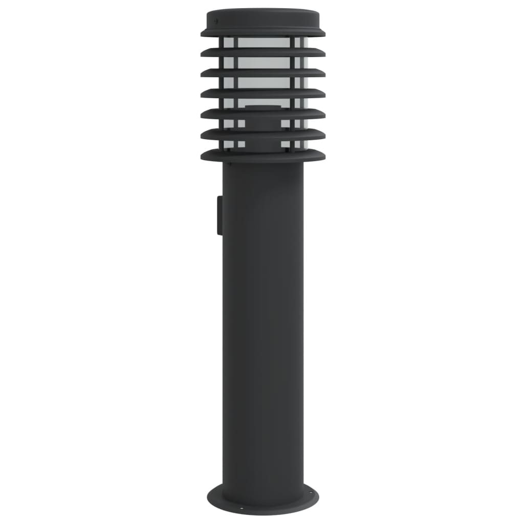 vidaXL Lampă exterioară de podea cu priză, negru, 60 cm, oțel inox vidaXL Lampă exterioară de podea cu priză, negru, 60 cm, oțel inox