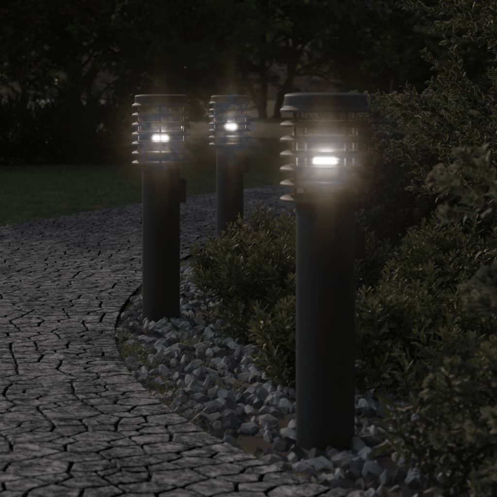 vidaXL Lampă exterioară de podea cu priză, negru, 60 cm, oțel inox vidaXL Lampă exterioară de podea cu priză, negru, 60 cm, oțel inox