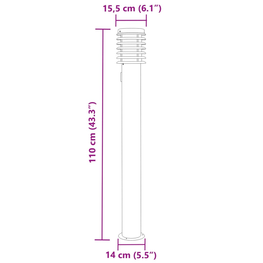 vidaXL Lămpi de podea de exterior 3 buc negru 110 cm oțel inoxidabil vidaXL Lămpi de podea de exterior 3 buc negru 110 cm oțel inoxidabil
