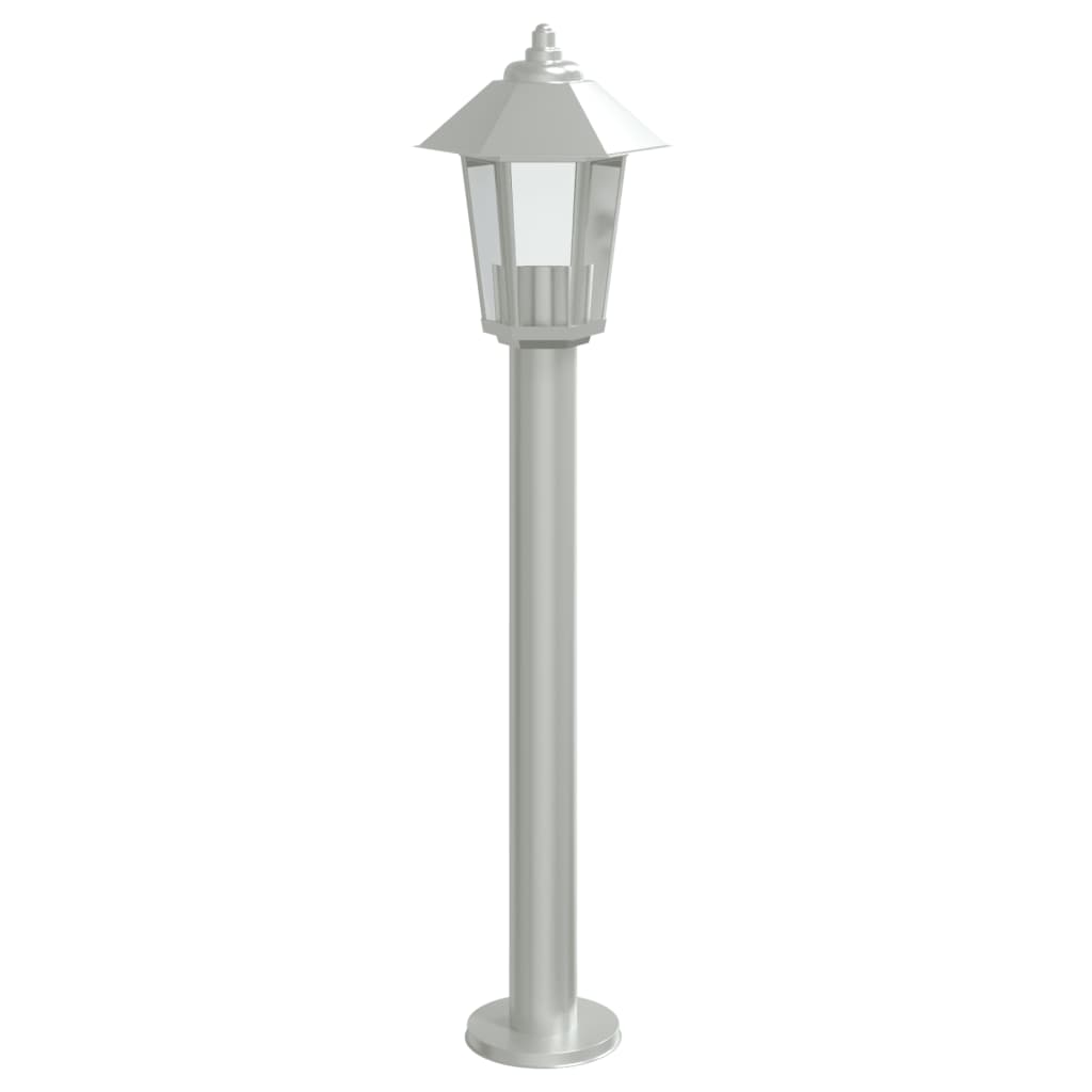 vidaXL Lămpi exterioare de podea 3 buc argintiu 80 cm oțel inoxidabil vidaXL Lămpi exterioare de podea 3 buc argintiu 80 cm oțel inoxidabil