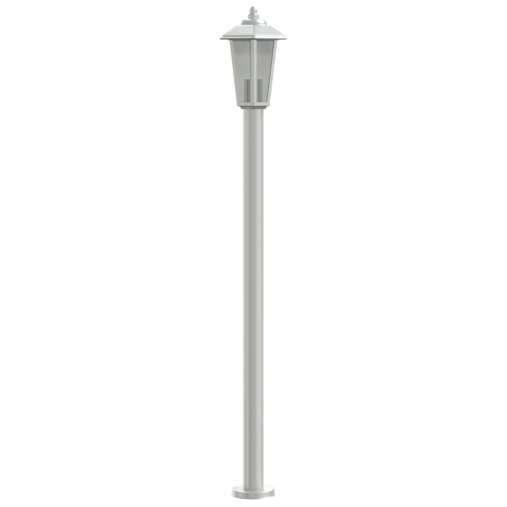 vidaXL Lămpi exterioare de podea 3 buc argintiu 120 cm oțel inoxidabil vidaXL Lămpi exterioare de podea 3 buc argintiu 120 cm oțel inoxidabil