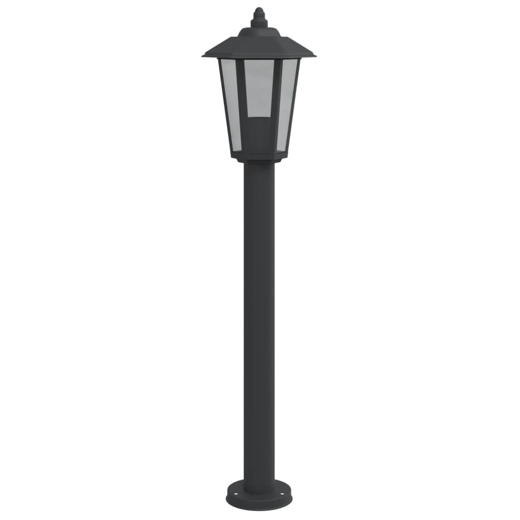 vidaXL Lămpi de podea de exterior 3 buc. negru 80 cm oțel inoxidabil vidaXL Lămpi de podea de exterior 3 buc. negru 80 cm oțel inoxidabil