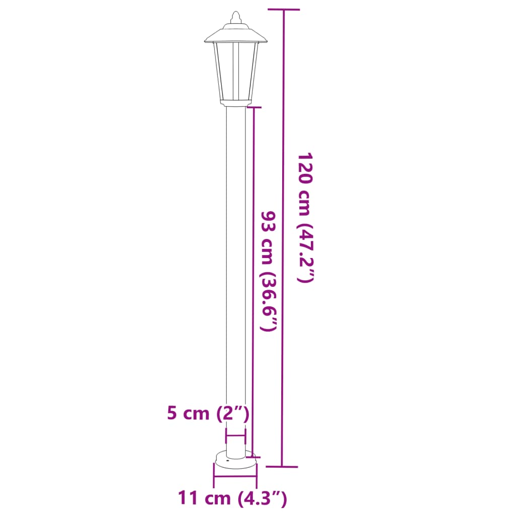 vidaXL Lampă exterioară de podea, negru, 120 cm, oțel inoxidabil vidaXL Lampă exterioară de podea, negru, 120 cm, oțel inoxidabil