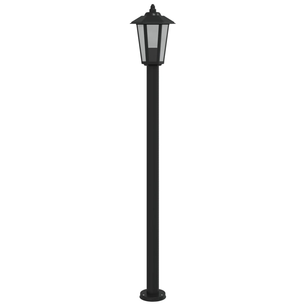 vidaXL Lămpi de podea de exterior 3 buc. negru 120 cm oțel inoxidabil vidaXL Lămpi de podea de exterior 3 buc. negru 120 cm oțel inoxidabil