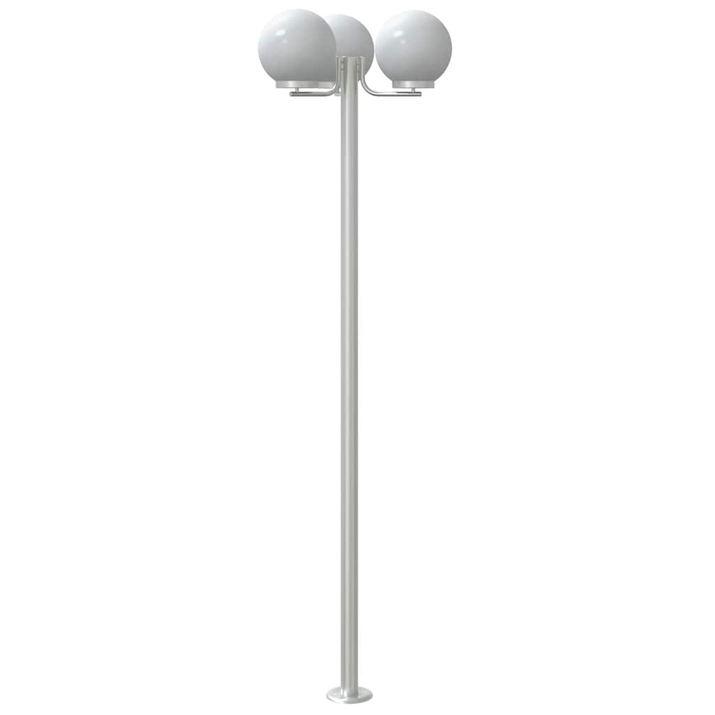vidaXL Lămpi exterioare de podea 2 buc argintiu 215 cm oțel inoxidabil vidaXL Lămpi exterioare de podea 2 buc argintiu 215 cm oțel inoxidabil