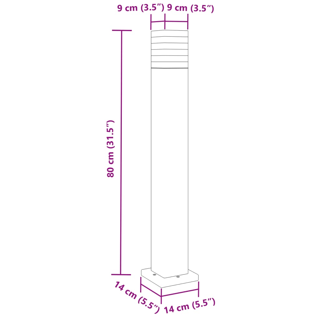 vidaXL Lampă de podea de exterior, negru, 50 cm, aluminiu vidaXL Lampă de podea de exterior, negru, 50 cm, aluminiu