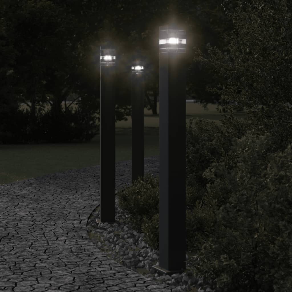 vidaXL Lampă de podea de exterior, negru, 110 cm, aluminiu vidaXL Lampă de podea de exterior, negru, 110 cm, aluminiu