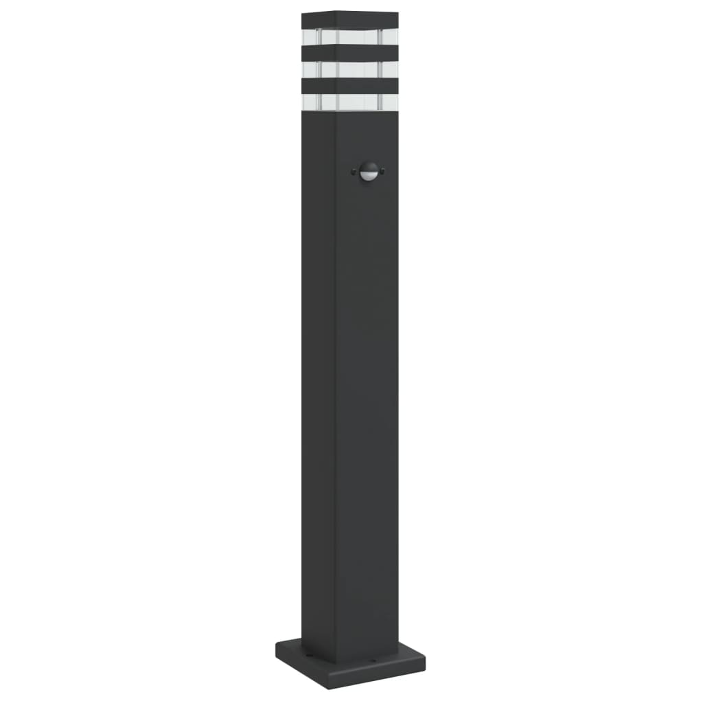 vidaXL Lampă exterioară de podea cu senzor, negru, 80 cm, aluminiu vidaXL Lampă exterioară de podea cu senzor, negru, 80 cm, aluminiu