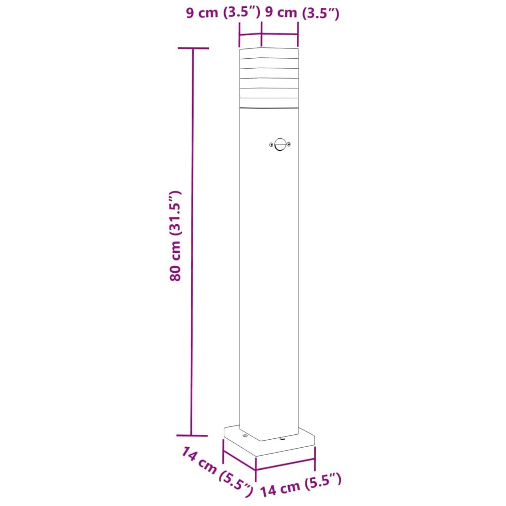 vidaXL Lampă exterioară de podea cu senzor, negru, 80 cm, aluminiu vidaXL Lampă exterioară de podea cu senzor, negru, 80 cm, aluminiu