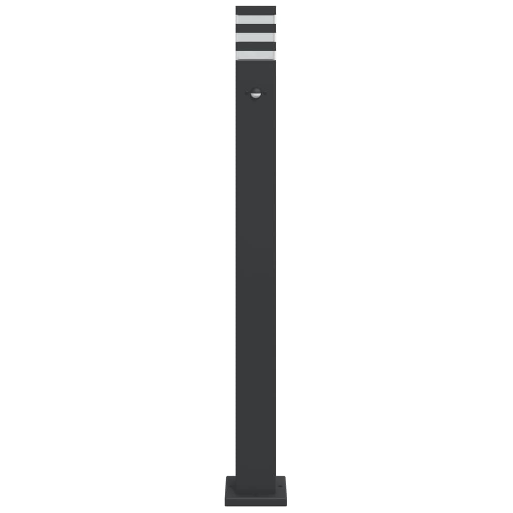 vidaXL Lampă exterioară de podea cu senzor, negru, 110 cm, aluminiu