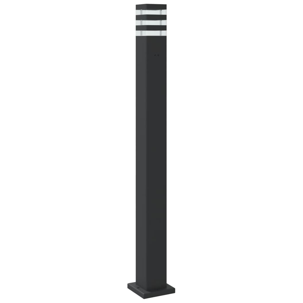 vidaXL Lampă exterioară de podea cu senzor, negru, 110 cm, aluminiu