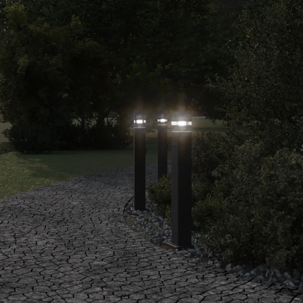 vidaXL Lampă exterioară de podea cu priză, negru, 80 cm, aluminiu vidaXL Lampă exterioară de podea cu priză, negru, 80 cm, aluminiu