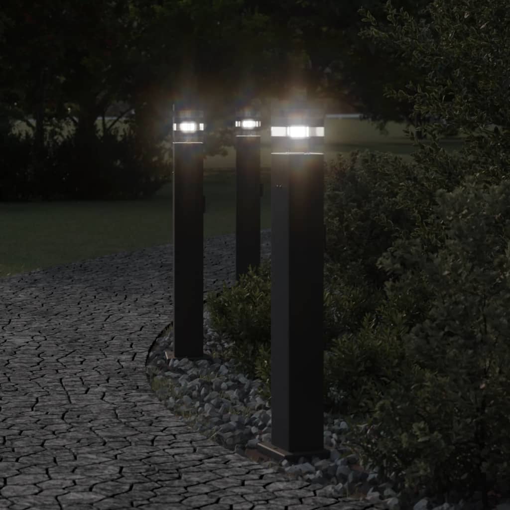 vidaXL Lampă exterioară de podea cu priză, negru, 80 cm, aluminiu vidaXL Lampă exterioară de podea cu priză, negru, 80 cm, aluminiu