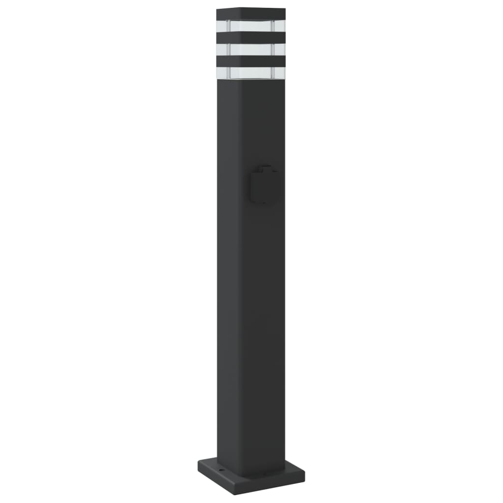 vidaXL Lămpi exterioare de podea cu priză, 3 buc. negru 80 cm aluminiu vidaXL Lămpi exterioare de podea cu priză, 3 buc. negru 80 cm aluminiu