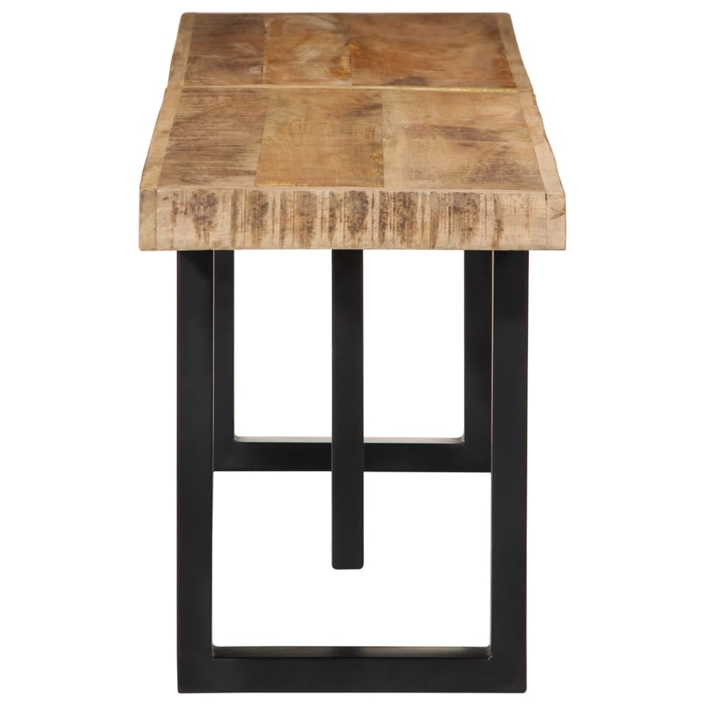 vidaXL Bancă, 160 cm, lemn masiv de mango nefinisat și oțel