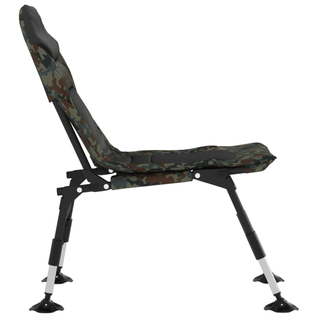 vidaXL Scaun de pescuit cu picioare reglabile pliabil camuflaj vidaXL Scaun de pescuit cu picioare reglabile pliabil camuflaj