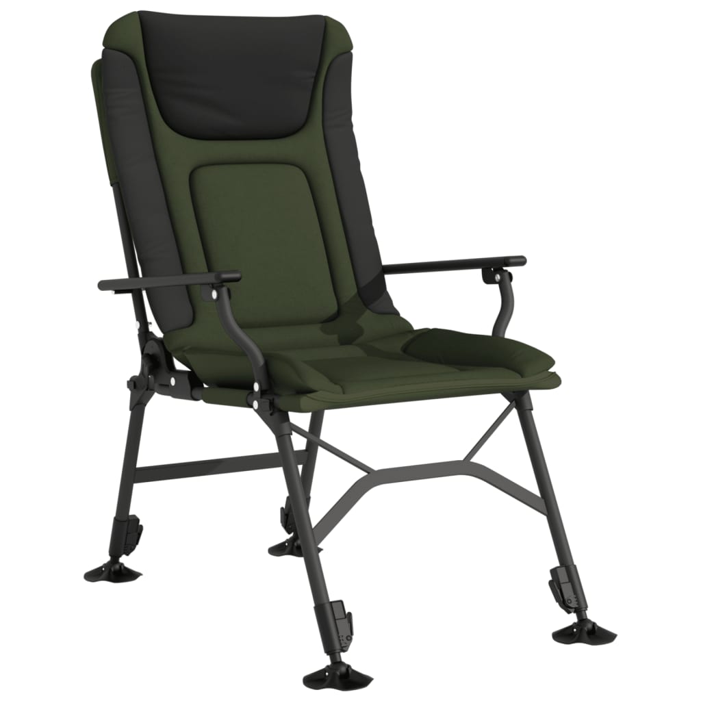 vidaXL Scaun de pescuit cu cotieră, pliabil, verde vidaXL Scaun de pescuit cu cotieră, pliabil, verde